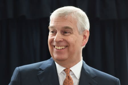 FILE PHOTO: Britain's Prince Andrew, Duke of York visits the Royal National Orthopaedic Hospital in London