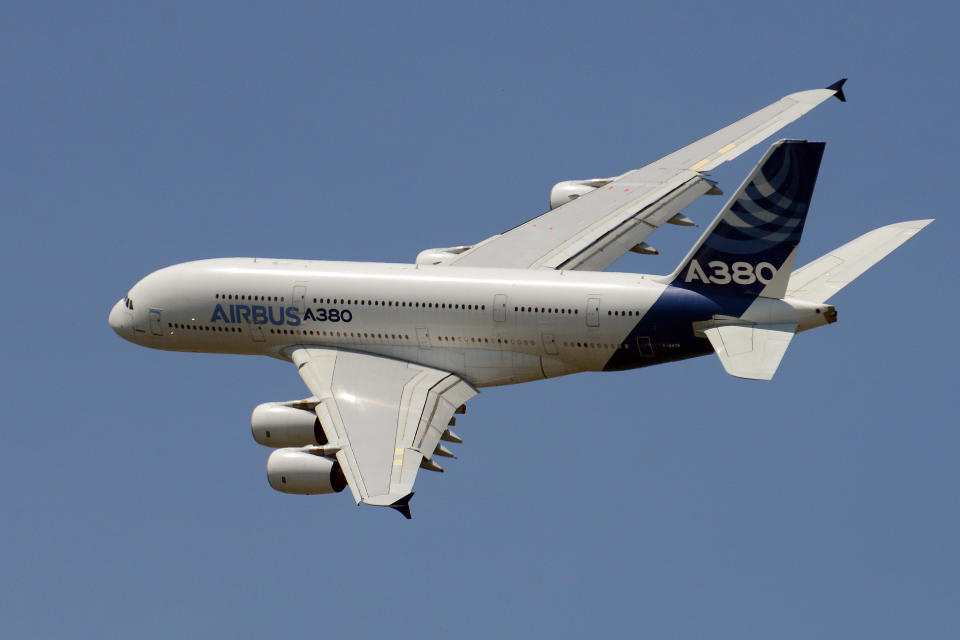 The double-decker Airbus A380 aircraft has room for about 544 passengers. Photo: Frederic Stevens/Getty Images