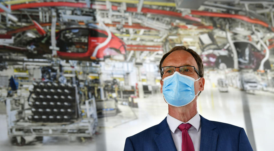 Michael Lohscheller, head of Opel, in the visitor center at the Opel plant in Eisenach, Thuringia, Germany. Photo: Martin Schutt/Picture Alliance via Getty