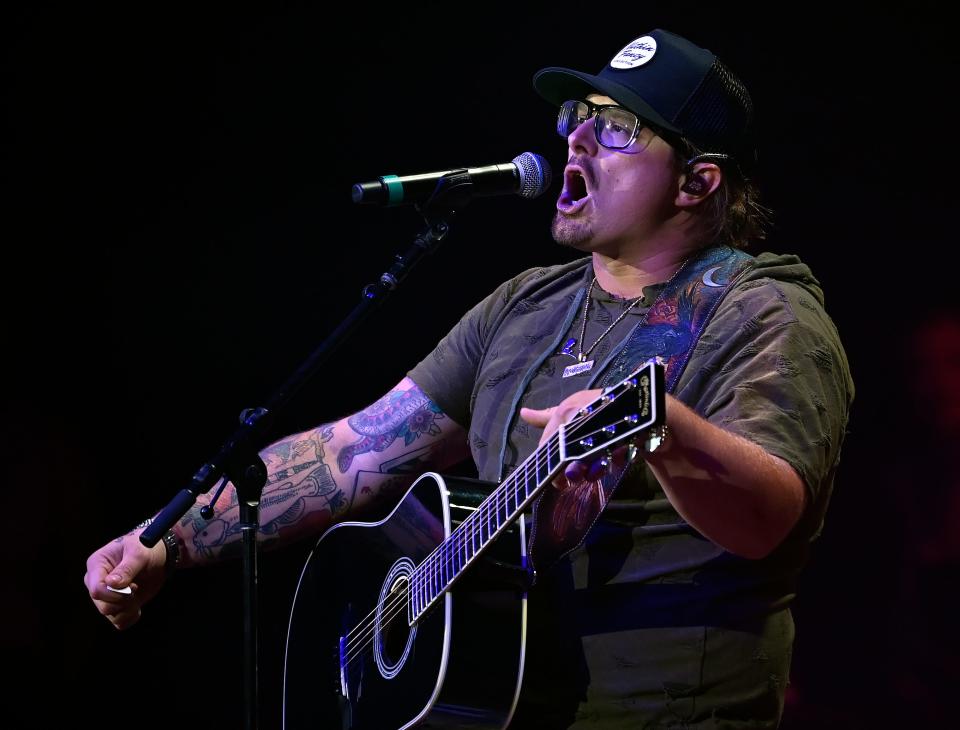 Hardy performs during the 14th annual Darius Rucker and Friends concert at the Ryman Auditorium Monday, June 5, 2023, in Nashville, Tenn. The event unofficially kicks off the week of CMA Fest in Nashville and has raised more than three million for the St. Jude Children’s Research Hospital.