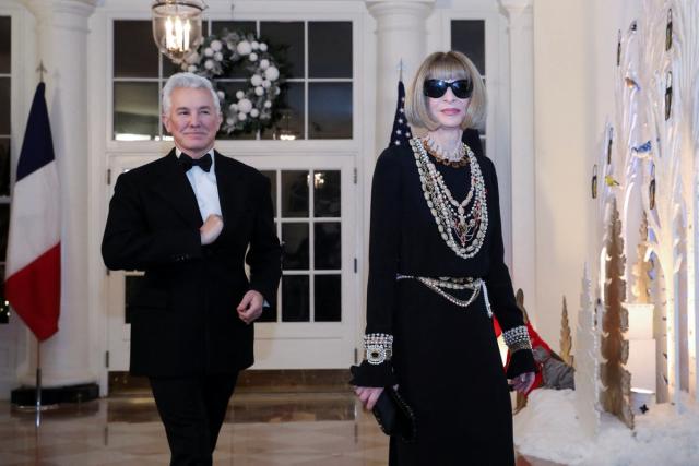 Anna Wintour breaks her 'never wear black' rule in vintage Chanel at state  dinner