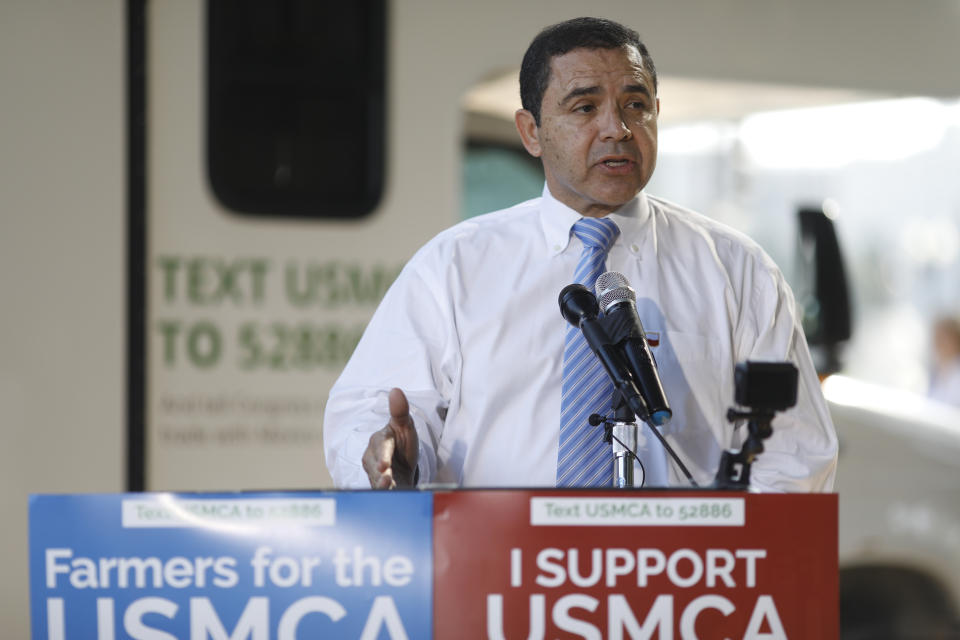 Rep. Henry Cuellar (D-Texas) speaks in favor of the U.S.-Mexico-Canada trade agreement at a rally in Washington in September. (Photo: Tom Brenner/Getty Images)