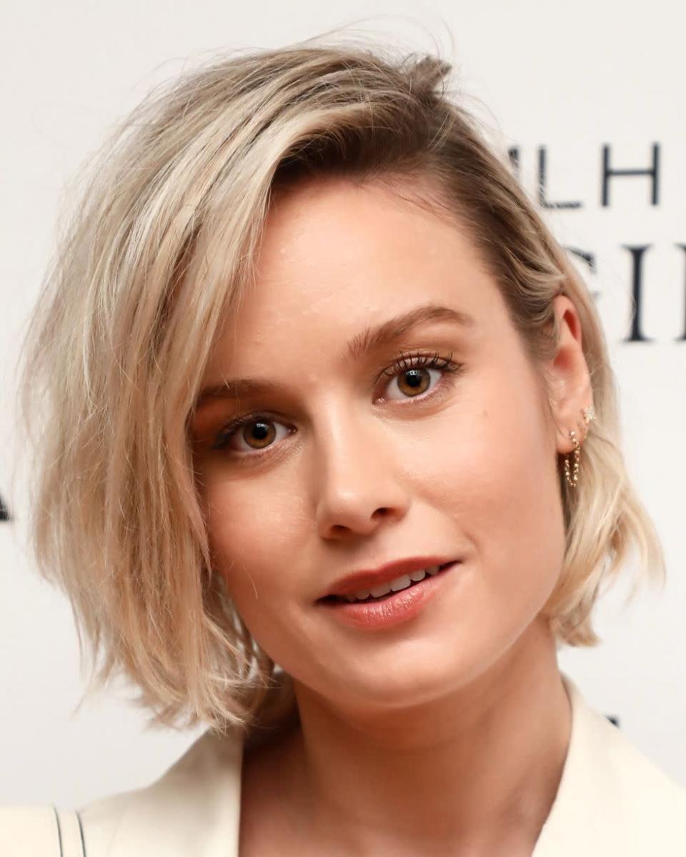 <p>Brie Larson swapped her shoulder grazing lob for a super choppy bob earlier this week. </p>