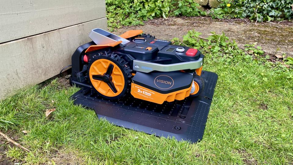 Worx Landroid Vision M600 on charging base