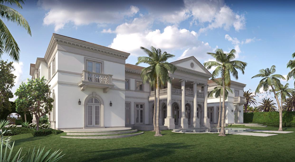 A 2014 rendering shows the mansion that replaced the longtime Palm Beach home of the late Jimmy Buffett and his family at 540 S. Ocean Blvd. Buffett and his wife, Jane, sold the property in 2010 and it has since been re-addressed as 101 Via Marina.