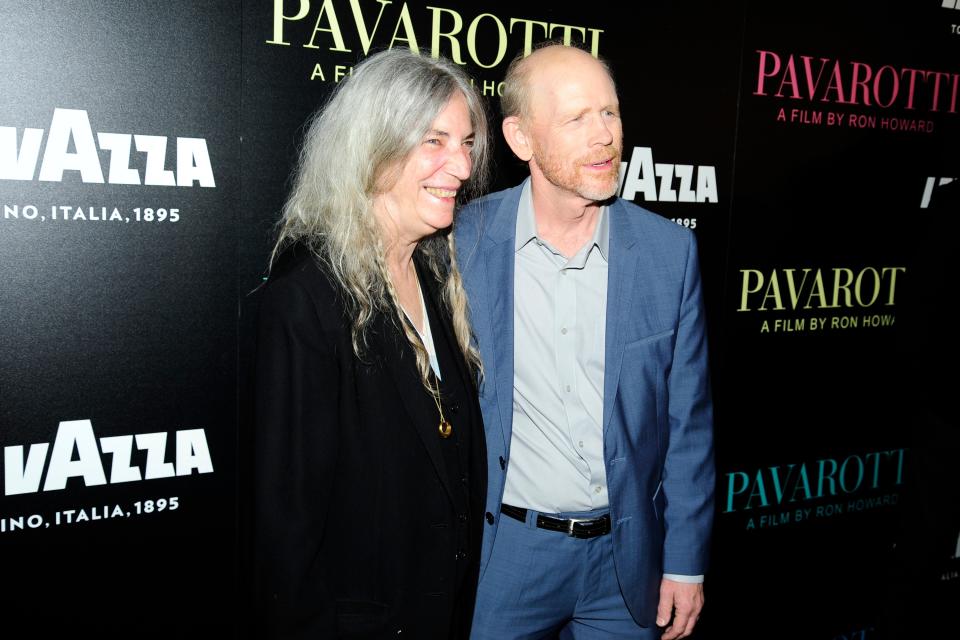 <h1 class="title">Patti Smith and Ron Howard</h1><cite class="credit">Photo: Courtesy of Paul Bruinooge / PMC</cite>