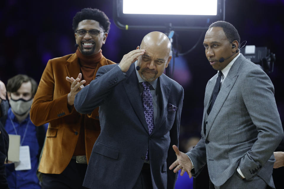 (L-R) Jalen Rose, Michael Wilbon and Stephen A. Smith.