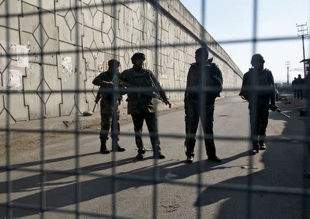 Indian security personnel stand guard outside the Indian Air Force (IAF) base at Pathankot in Punjab, India, January 2, 2016. REUTERS/Mukesh Gupta