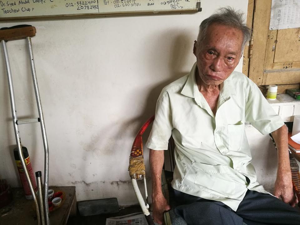 Former leprosy patient and vice-president of the Sungai Buloh Settlement Council, Lee Chor Seng, at his home in the settlement August 14, 2019. — Picture by Soo Wern Jun