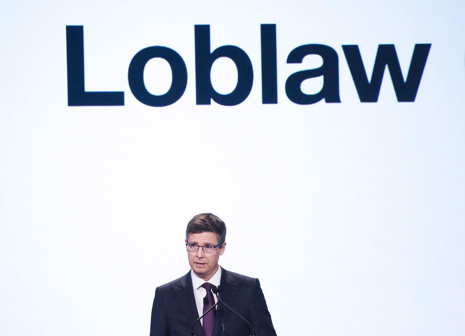 Galen G. Weston CEO, chairman and president of Loblaw Companies Limited speaks during the company's annual general meeting in Toronto on Thursday, May 3, 2018. THE CANADIAN PRESS/Nathan Denette