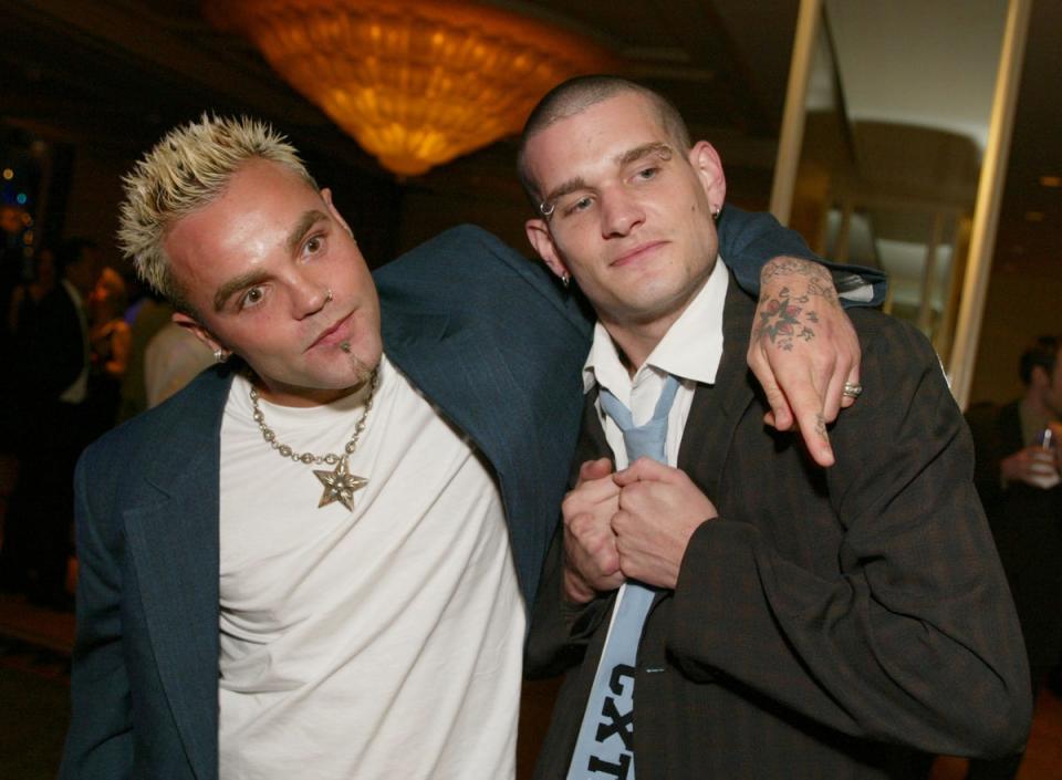 Crazy Town's Seth Binzer and Fay Doe pictured in 2002 (Getty Images)