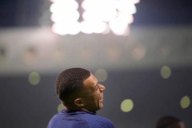 France’s Kylian Mbappe at a training session