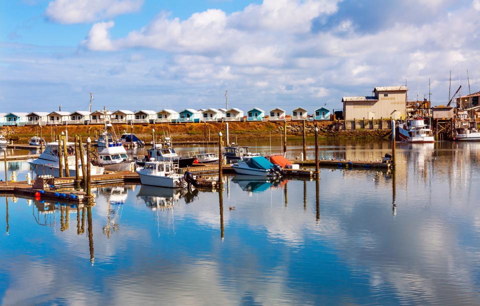 Boats docked in Grays Harbor, Washington