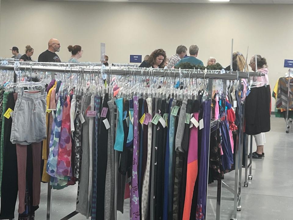 About 50 people made their way into the new Goodwill store in Bucyrus within minutes of the doors opening on Friday morning.