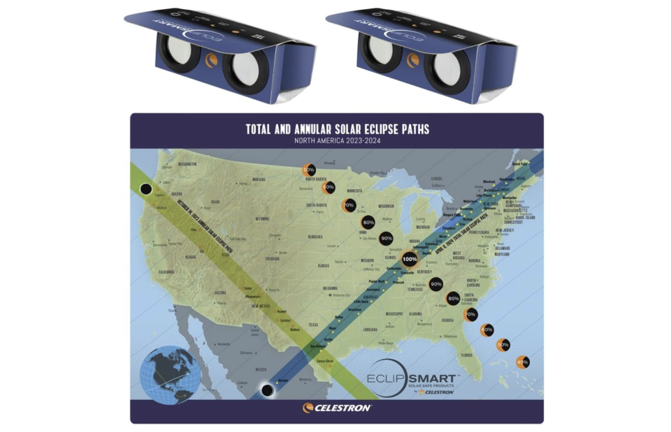 2 visores solares seguros EclipSmart + Mapa 