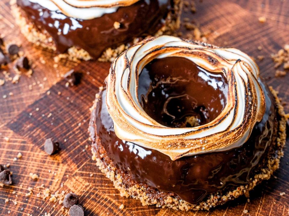 A s'mores doughnut by pastry chef Anna Ross of Anna Bakes in Wellington. Her bake shop is inside the Candid Coffee store.