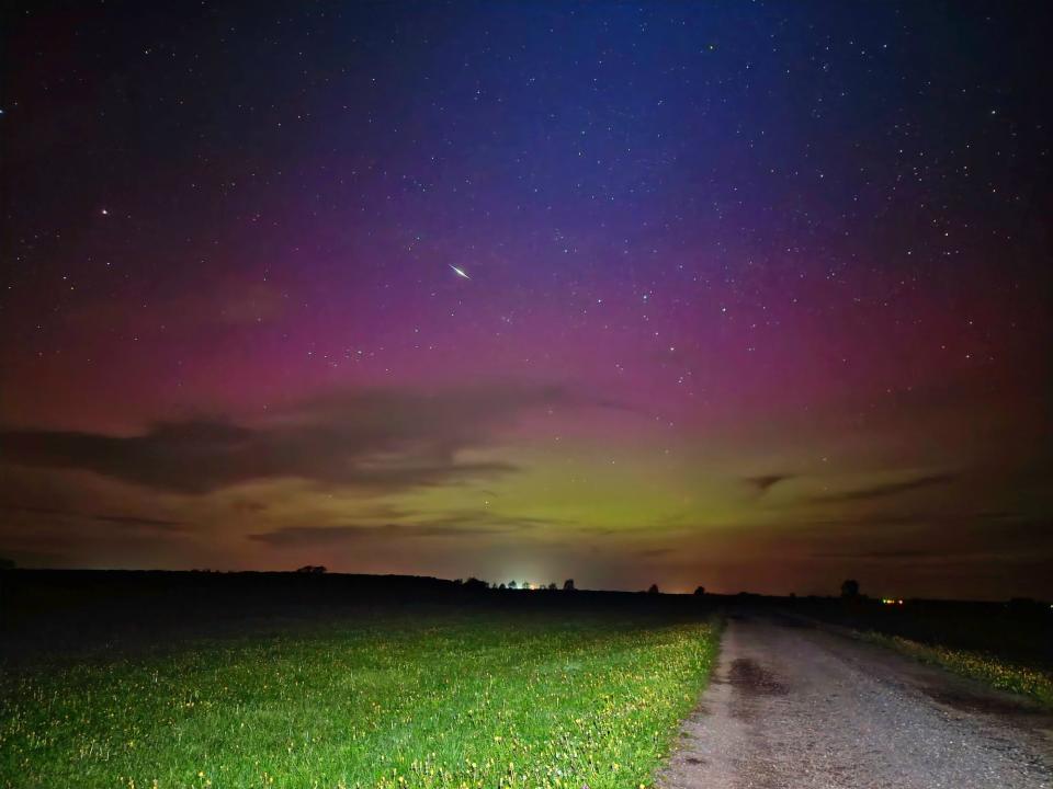 green blue and pink light is seen in Germany