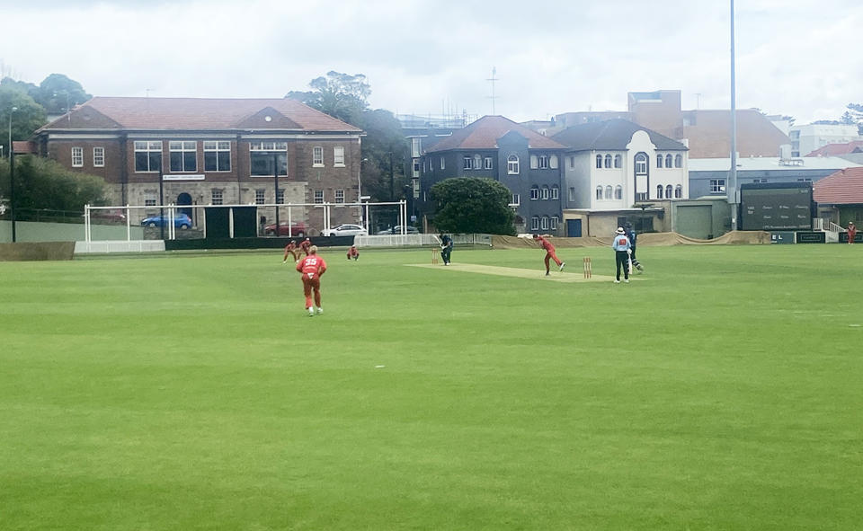 Manly and St George's game at Manly Oval, pictured here underway on Saturday morning.