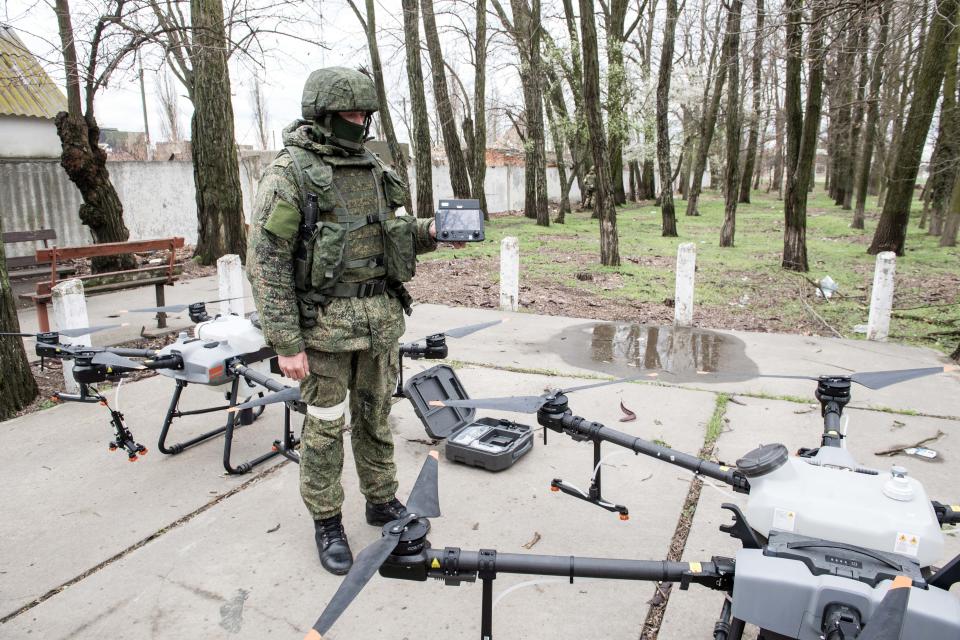 Ukraine Russia Military Operation UAV Capturing (Sputnik via AP)