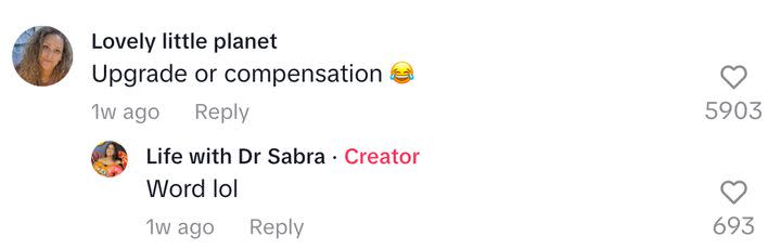 Sabra said the airline didn't offer her anything to switch seats but she also doesn't think asking something like this is wrong as long as the airline — or the person asking — is okay with people saying no. 