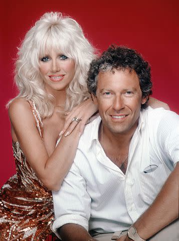 <p>Harry Langdon/Getty</p> Suzanne Somers and Alan Hamel in 1980