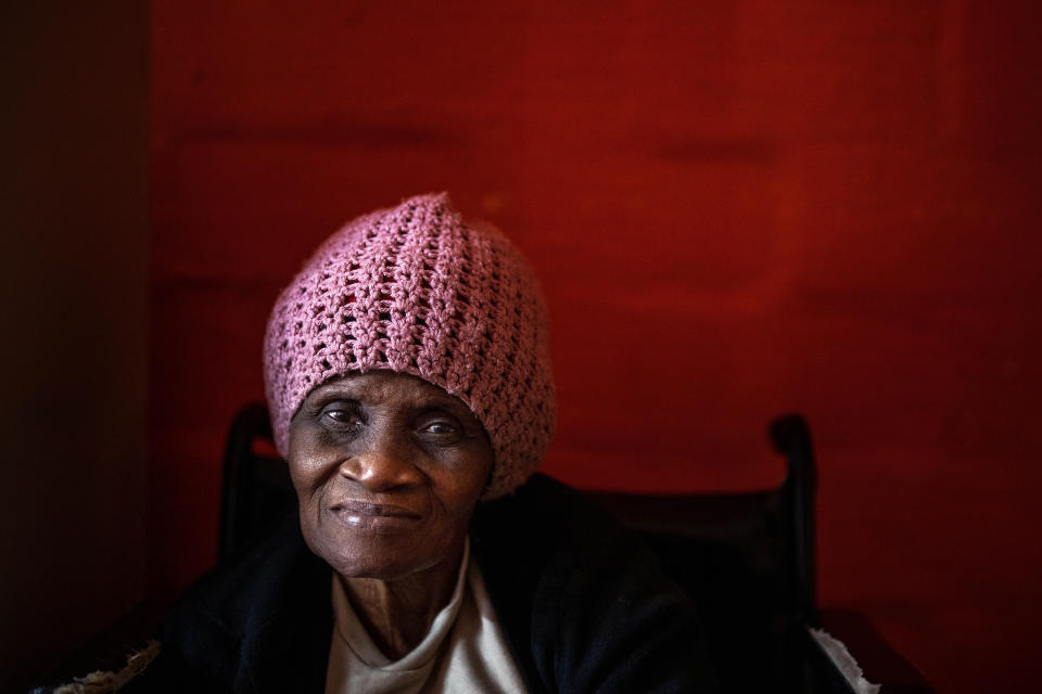 Dube Qalo, 69, waits to cast her vote during an especial voting day at Zibambeleni old age home in KwaDadeka, near Durban, South Africa, Monday, May 27, 2024. South Africans who received special permission to vote early were casting their ballots on Monday, ahead of main elections on May. 29. The special voting is for registered voters who are unable to travel to a voting station because of physical challenges such as disability, pregnancy or advanced age. (AP Photo/Emilio Morenatti)