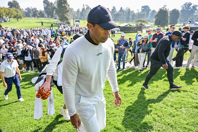 <p>Ben Jared/PGA TOUR via Getty</p> Tiger Woods on February 15, 2024 in Pacific Palisades, California.