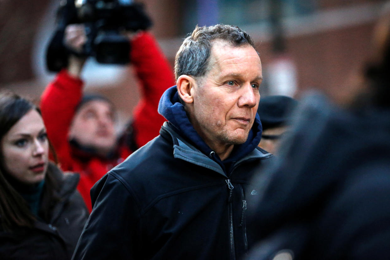 Charles Lieber leaves federal court after he and two Chinese nationals were charged with lying about their alleged links to the Chinese government, in Boston on Jan. 30, 2020. (Katherine Taylor / Reuters file)