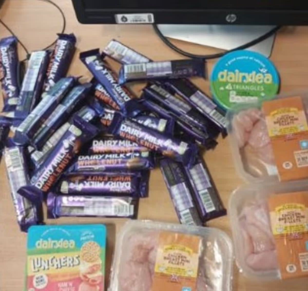 Amy Kelly, 34, stole 28 chocolate bars, three packets of chicken and Dairylea cheese (Durham Constabulary)