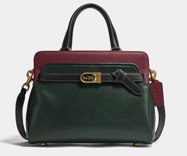 COACH Swagger Small Shoulder Bag in Colorblock Pebble Leather