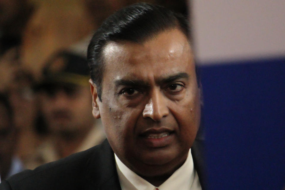 Chairman and Managing Director of Reliance Industries Mukesh Ambani arrives for 42nd Annual General Meeting in Mumbai, India on 12 August 2019. (Photo by Himanshu Bhatt/NurPhoto via Getty Images)