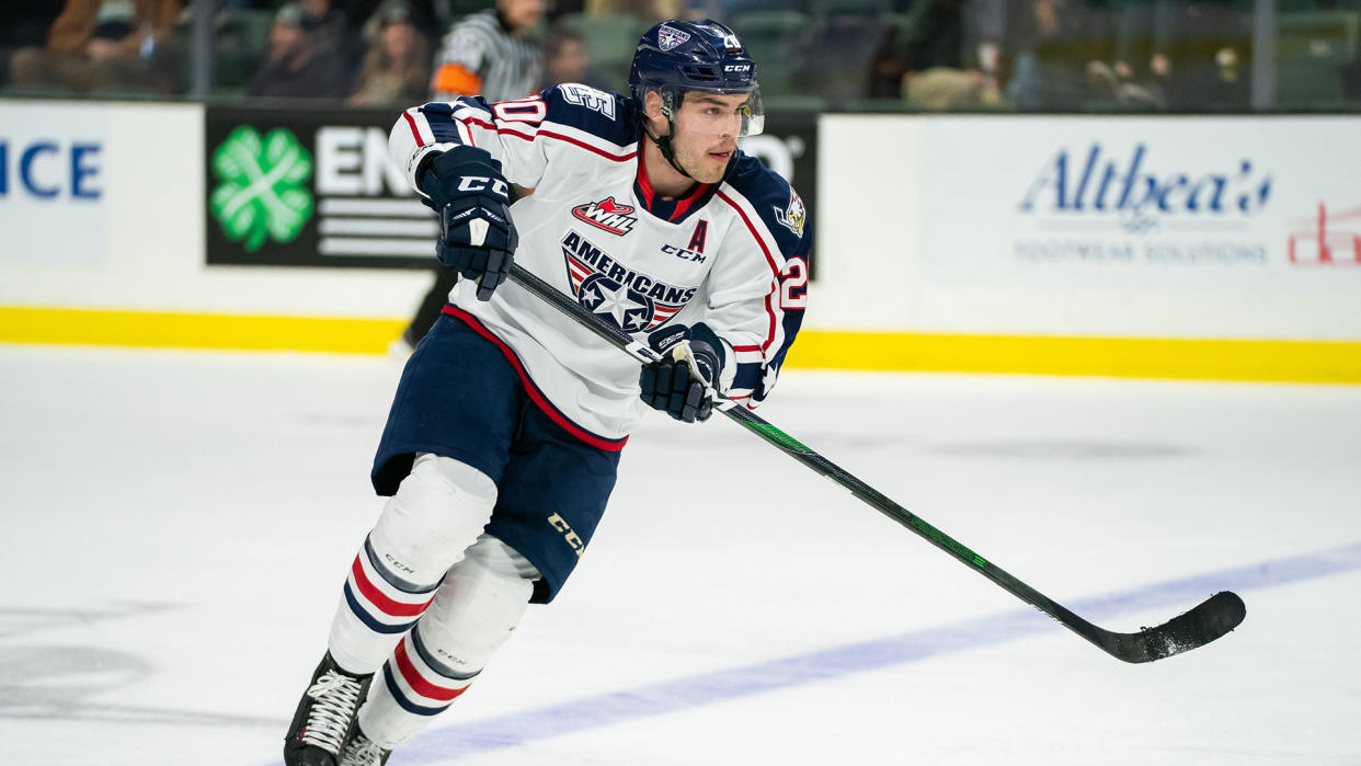 AHL forward Krystof Hrabik has been assessed a 30-game suspension. (Photo by Christopher Mast/Getty Images)