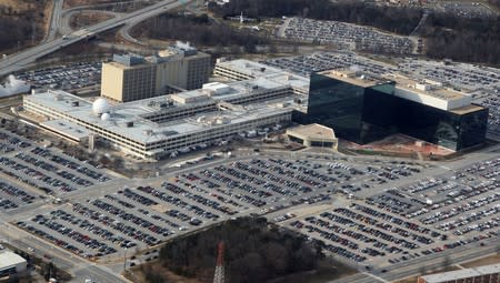 FILE PHOTO: An aerial view of the National Security Agency headquarters in Ft. Meade, Maryland