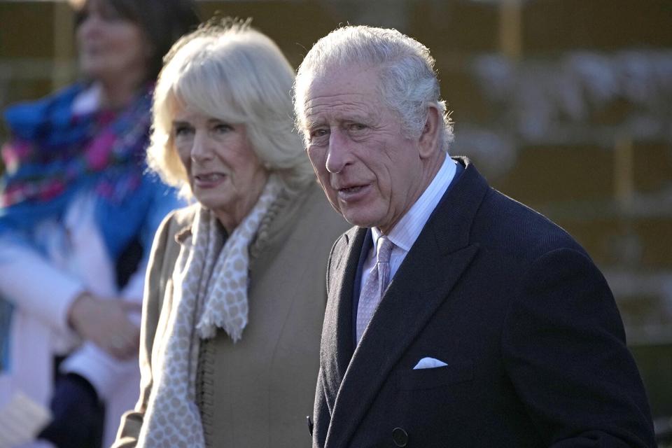 King Charles III and Camilla, Queen Consort arrive at Bolton Town House