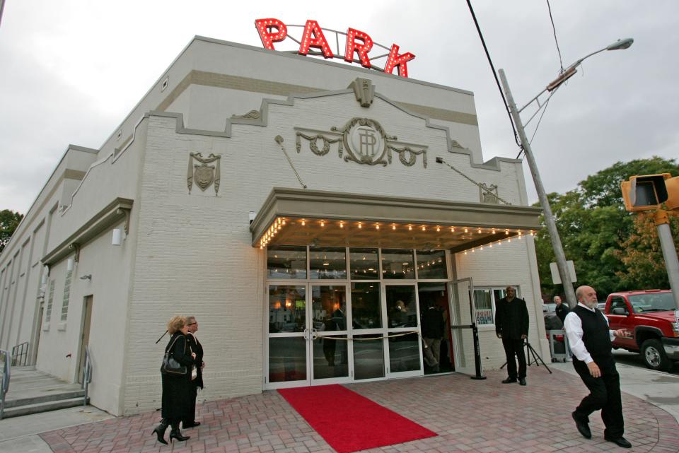 Patrons enter the theater in 2009.