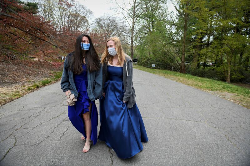 Boston area teens dress up for their prom photos, without the prom to go to amid the coronavirus disease (COVID-19) outbreak in Massachusetts