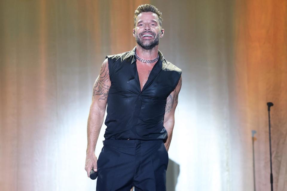 CAP D'ANTIBES, FRANCE - MAY 26: Ricky Martin performs live on stafe during the amfAR Cannes Gala 2022 at Hotel du Cap-Eden-Roc on May 26, 2022 in Cap d'Antibes, France. (Photo by Daniele Venturelli/amfAR/Getty Images)