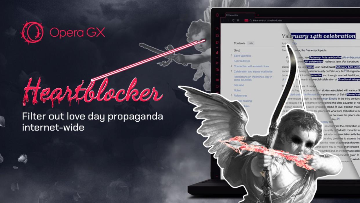  HeartBlocker - Opera GX's anti-Valentine's Day browser extension. 