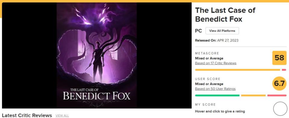 The Last Case of Benedict Fox tuvo una recepción mixta en Xbox y PC