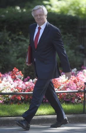 Britain's Minister for Brexit, David Davies arrives for a cabinet meeting in Downing Street in London, Britain July 19, 2016. REUTERS/Toby Melville/Files