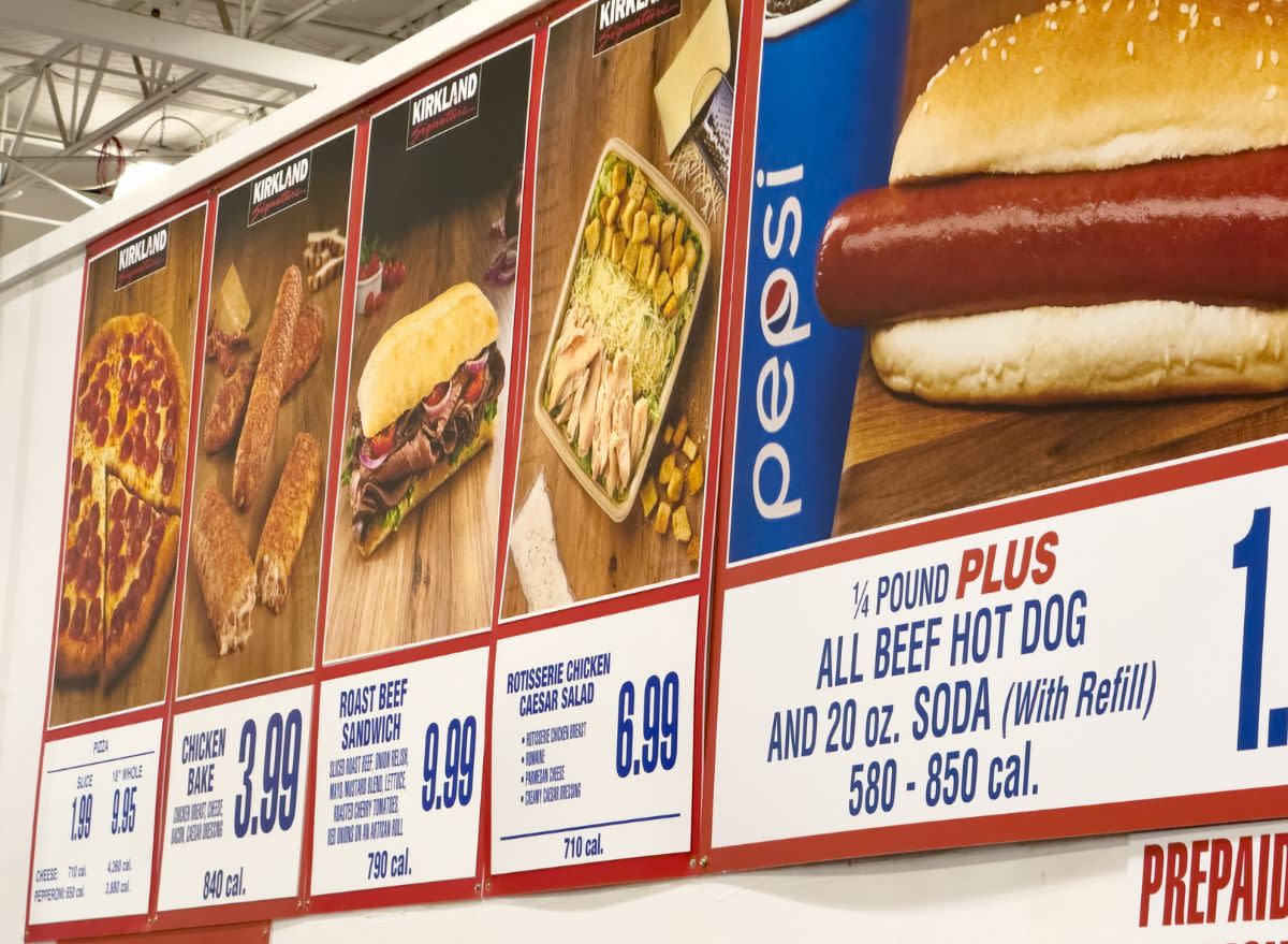 Costco food court menu