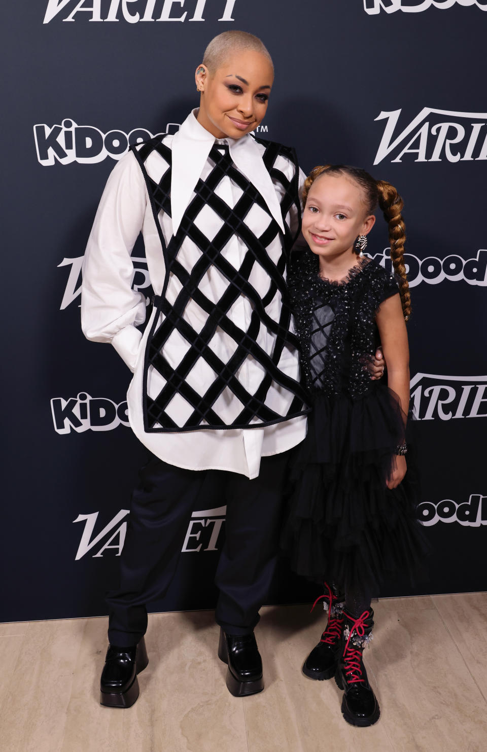 WEST HOLLYWOOD, CALIFORNIA - DECEMBER 08: L-R) Raven-Symoné and Mykal-Michelle Harris attend Variety's Family Entertainment awards at the West Hollywood EDITION on December 08, 2022 in West Hollywood, California. (Photo by David Livingston/Getty Images)