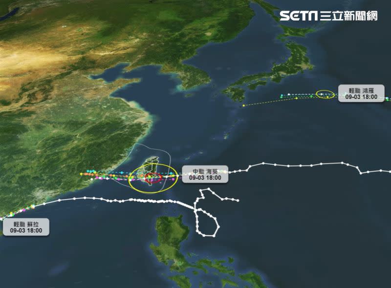 「海葵」陸上颱風警報，今晚登陸後，也是4年來第一個挑戰中央山脈的颱風。（圖／天氣特急粉專）