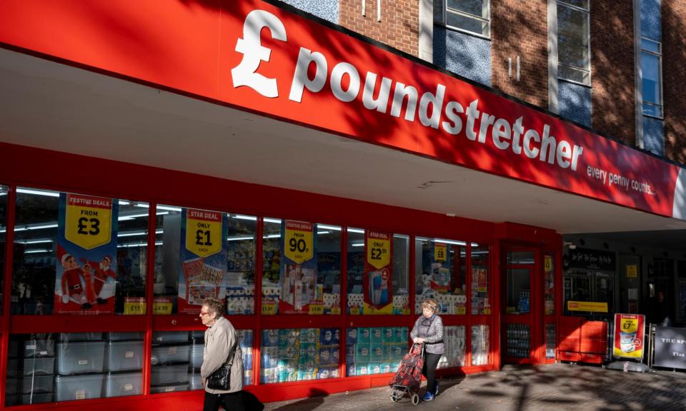 <span>A Poundstretcher store in Stratford, east London. The retailer employs more than 4,000 people.</span><span>Photograph: Mike Kemp/In Pictures/Getty Images</span>