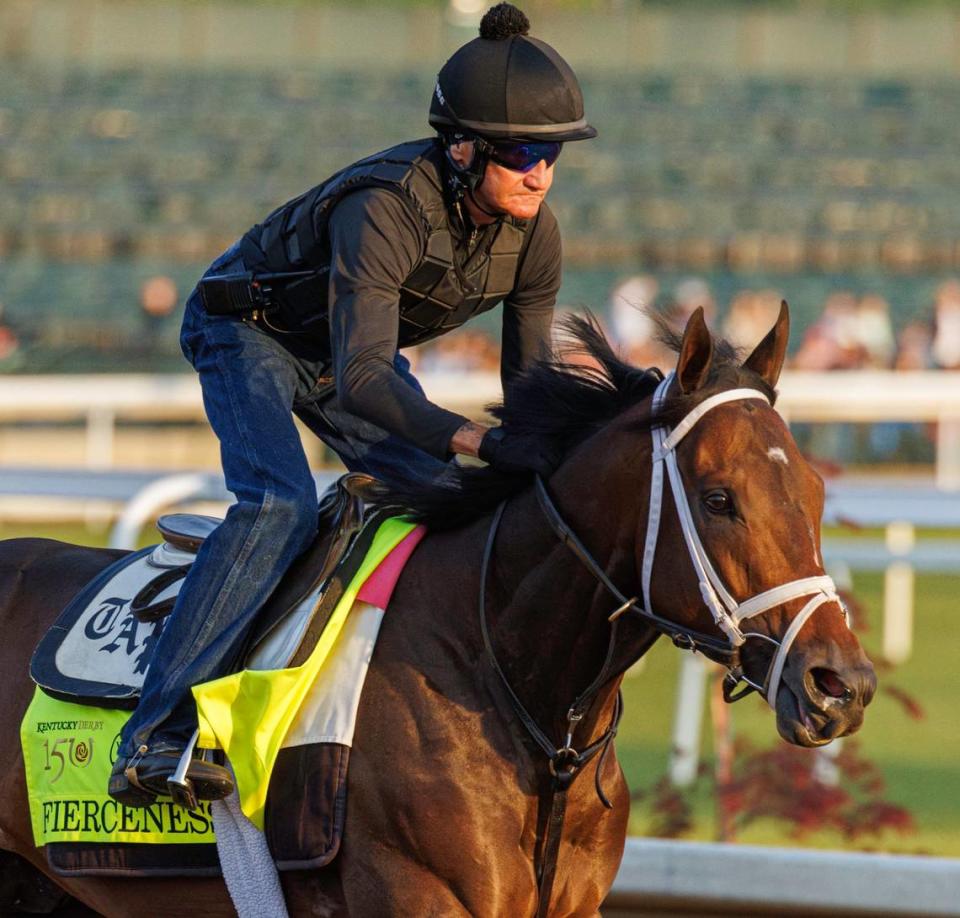 Fierceness, trained by two-time Kentucky Derby winner Todd Pletcher, is the 5-2 morning-line favorite for Saturday’s 150th Run for the Roses at Churchill Downs. Heather C Jackson/Bloodhorse