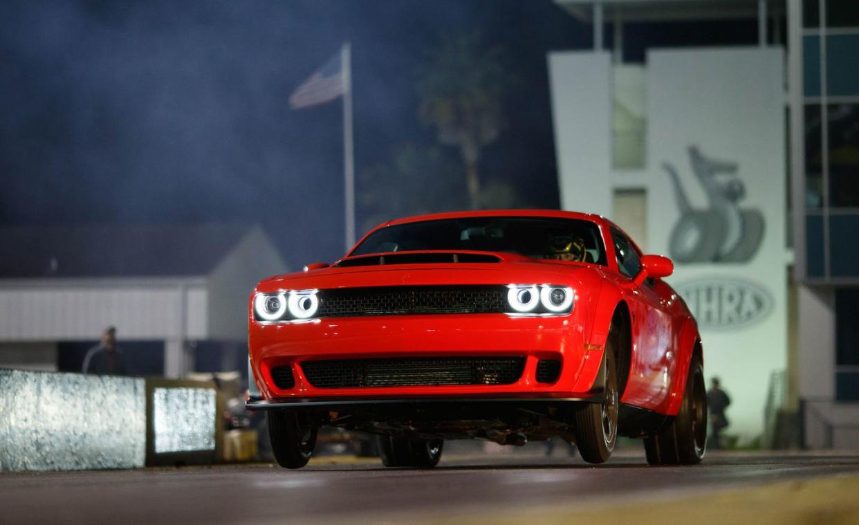 2018 dodge challenger srt demon wheelie