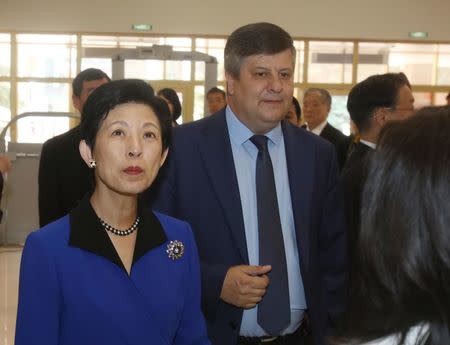 Japan's Princess Takamado visits museum in Saransk, Russia June 19, 2018. REUTERS/Artem Artamonov