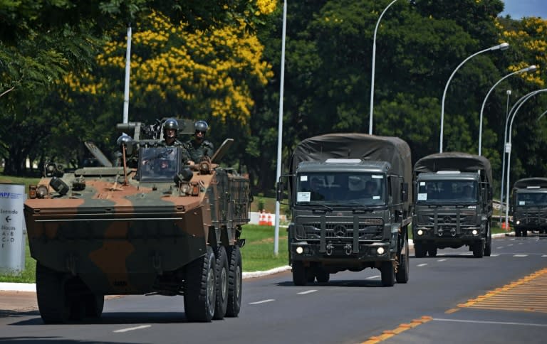 Army soldiers take part in security preparations for the inauguration ceremony of Brazilian president-elect Jair Bolsonaro, who has chosen ex-military men to lead one-third of his ministries