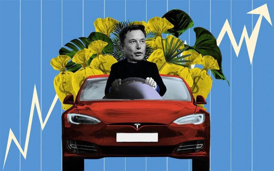 elon musk tesla record profits