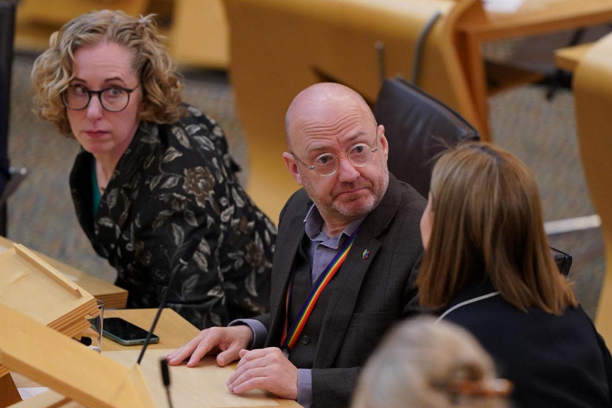 Scottish Green party co-leaders Patrick Harvie and Lorna Slater in the Scottish Parliament <i>(Image: Andrew Milligan)</i>